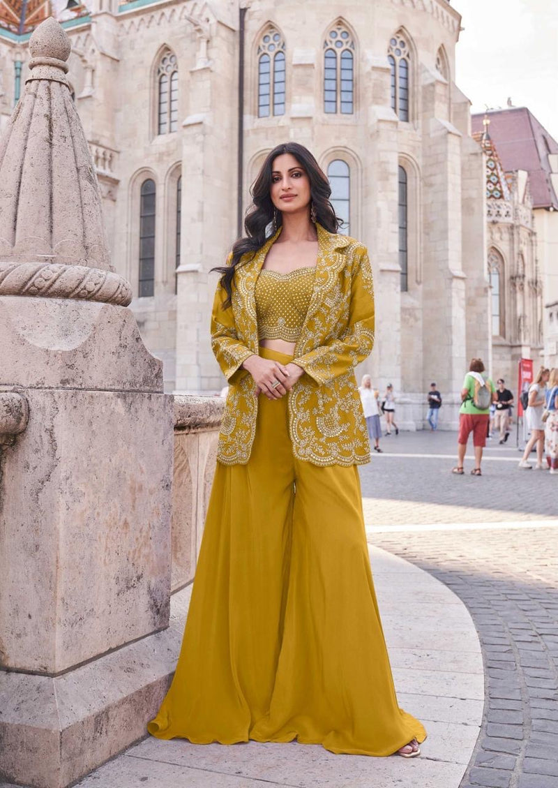 Jannat Gold 5575B Cape Set By Sayuri Designer