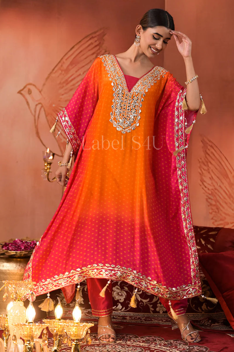 Flame Glow Kaftan By S4u Shivali
