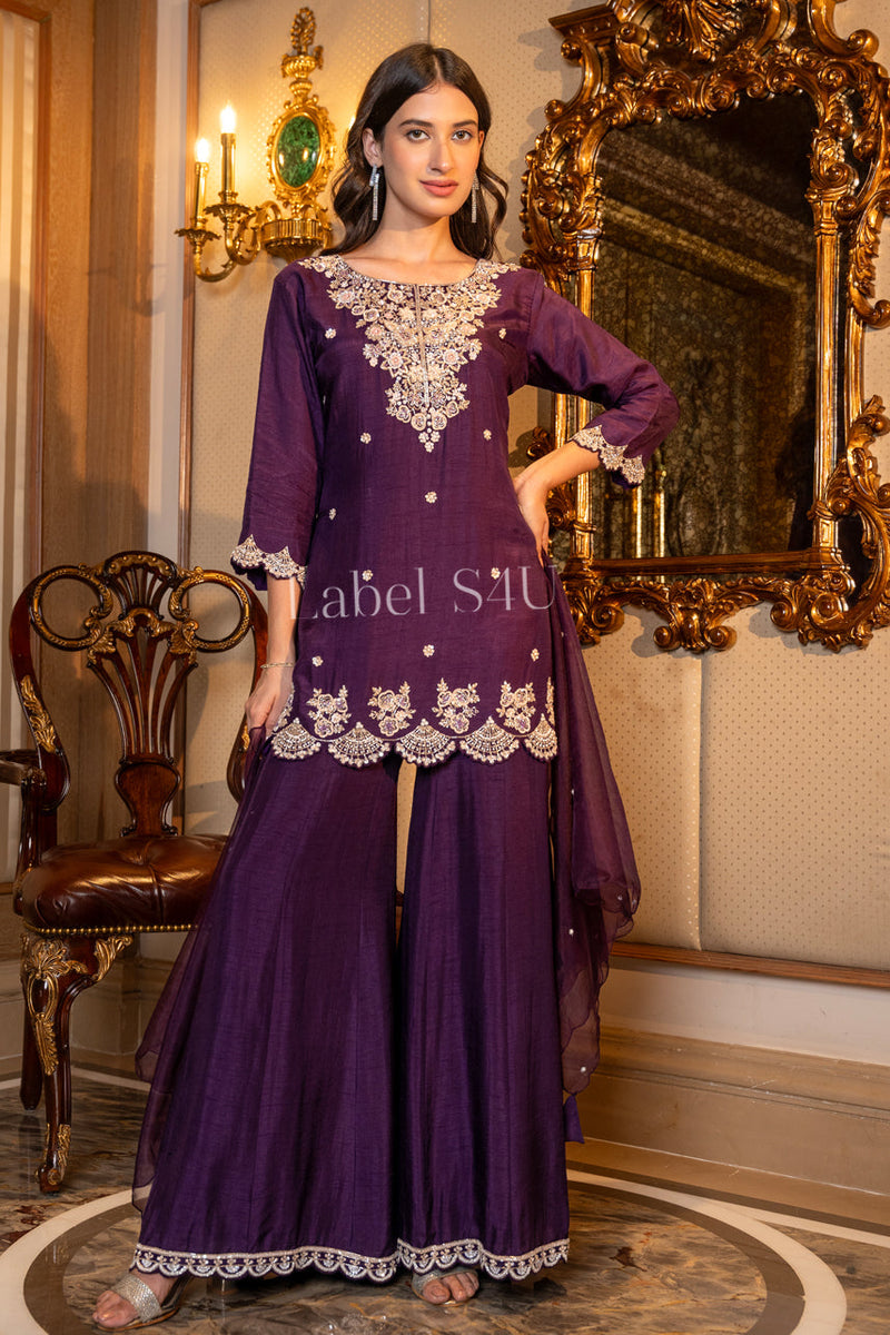 Plum Radiance-Sharada Set By S4u Shivali
