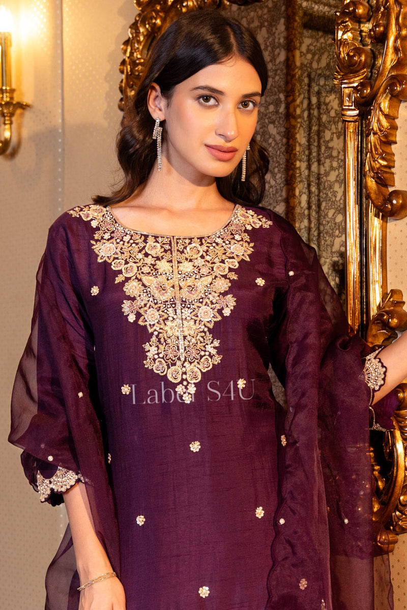 Plum Radiance-Sharada Set By S4u Shivali