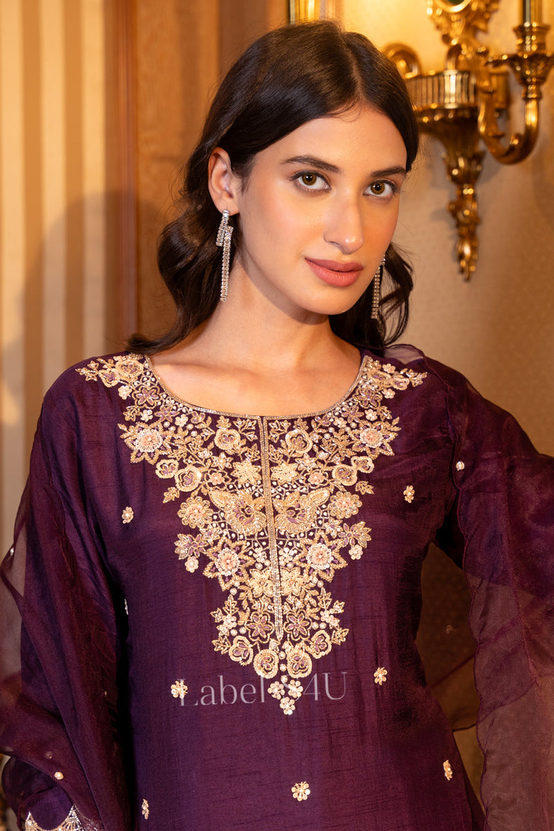 Plum Radiance-Sharada Set By S4u Shivali