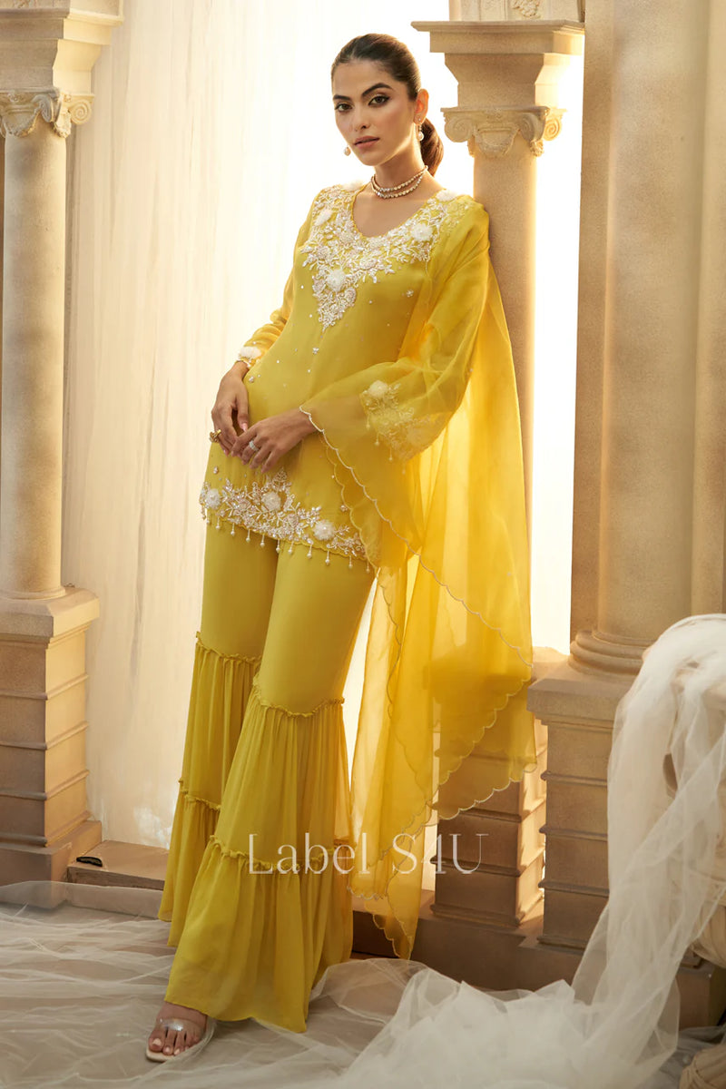 Sunlit Grace Sharara Set By S4u