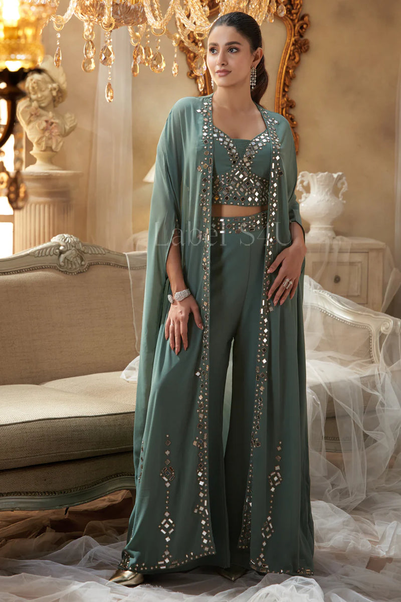 Zahra Mirror Cape Set By S4u Shivali